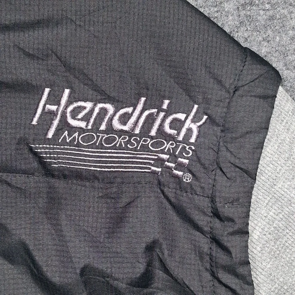 NASCAR Jeff Gordon 24 Hendrick Motorsport Jacket Mens XXL Black Grey Puffer Hood